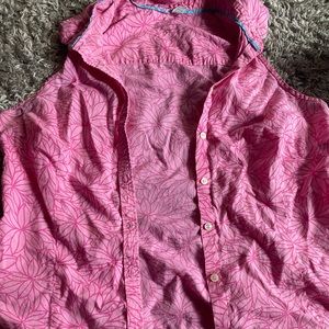 Pink floral button up